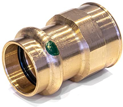 Sanpress Übergangsstück IG 22 mm x 1 IG Rotguss – Pressfitting für Trinkwasser & Heizungsinstallation – SC-Contur – DVGW zertifiziert