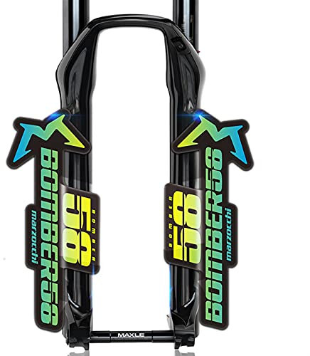 BINGYUAN Fahrradgabel-Aufkleber B.O.m.b.e.r 58 Vordere Gabel-Aufkleber Fahrrad Mountainbike dekorative Aufkleber (Color : Blue Yellow)