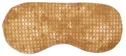Coussin pour les yeux - Lavande et graines de lin - Pour la relaxation, le refroidissement, le réchauffement ou le yoga - Couleur : batik or