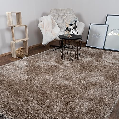 Consilio Concept 200 x 290 Teppich Wohnzimmer Beige Hochflor Shaggy langflorig Handmade handgefertigt Wohnzimmerteppich modern Zertifiziert Made in Germany Design Manufaktur Markenteppich Oeko TEX