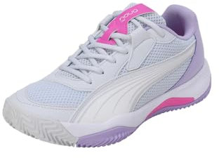 Puma Women Nova Court Wn'S Tennis Shoes, Silver Mist-Puma White-Vivid Violet, 6 UK