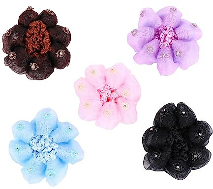 FOMIYES 5stücke Haarnetze Rüschenhaarnetze Haargummi Haarschmuck Aus Hochwertigen Materialien Weich Bequem Und Langlebig Blumendesign Für Elegante Look Bei Feierlichen Anlässen