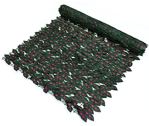 SDKFJ Künstlicher Efeu-Zaun Sichtschutzwand Landschaftsbau Gartenzaun UV-beständig geschützte Sichtschutzhecke Zuhause Balkon Dekoration im Freien Anpassbar(Color:B,Size:1x6m)