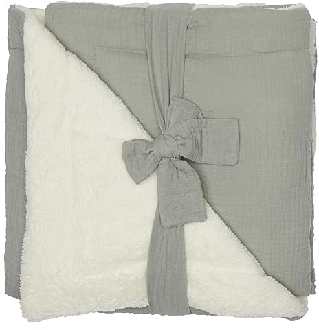 BB&Co Couverture Peluche Double Gaze & Microfibre (Vert de Gris)