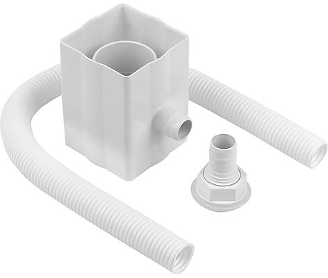 SPARES2GO Rainwater Diverter 65mm Square 68mm Round Downpipe Water Butt Kit (White)