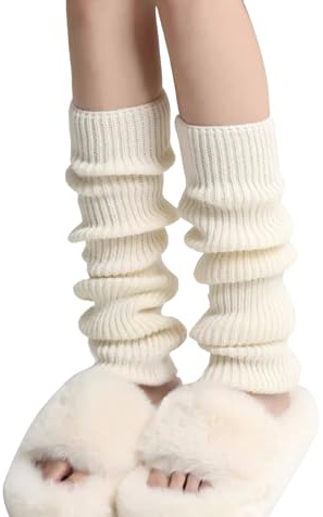 VUCDXOP Calentadores Piernas Mujer, Calentador de Piernas Largo para Mujer, Calentadores Niña Invierno de Punto, Calentadores de Rodilla Cálidos, Medias hasta la Rodilla, Medias por Encima de Rodilla