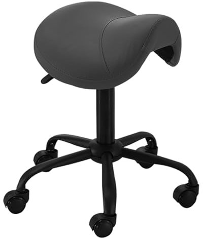 ENHEN Sattelhocker Rollhocker Pu Leder -Sattelstuhl - Leicht zu Versammeln, Make -up/Home/Massage/Office/Friseur -Rollinghocker, Hält Die Haltung Aufrechte Stühle zum Sitzen (Color : Black)