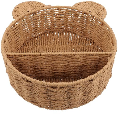 PRETYZOOM Paniers de Rangement en Osier Tissé, Panier en Osier Tressé, Corbeilles de Rangement Empilables pour Décoration de d', Salle de Bain et Table à Langer