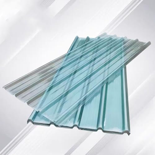 UV-beständig Dachpaneele Wellplatte 1 mm Glasfaserplatte,1/3/5/7/11/15 Stk Profilblech Trapezblech mit Schraube Blech,Stark Stoß- und bruchsicher für Wintergarten, Garten (0.9x2.3m/35x91in,11 Pcs)