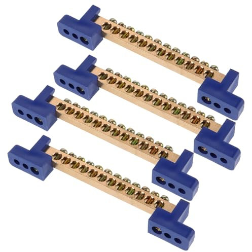 KONTONTY 4piezas Regleta De Conexiones De Cobre Barra De Distribución Multi-terminación Para Sistemas Eléctricos y Equipos De Distribución Diseño Fácil De Instalar y Usar Aislante