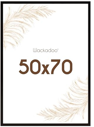 Wackadoo Bilderrahmen 50x70 Schwarz Fotowand Fotorahmen mit bruchsicherem Acrylglas FSC Holz Picture frame