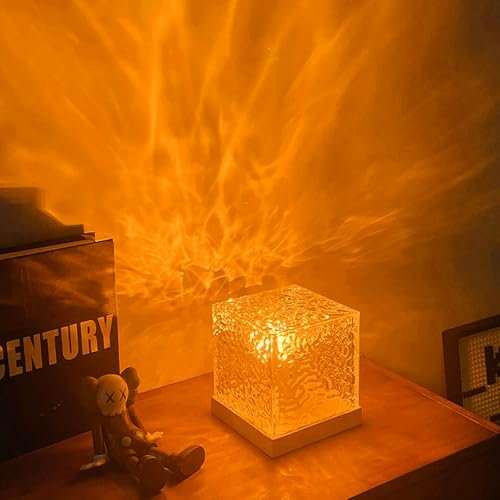 ZQX sunset lamp， Luces sensoriales agua,Proyector estrellas Para dormitorio, fiesta, bar, luz de agua cuadrada ondulada