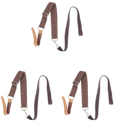 Set di 3 cinghie per ukulele, 4 corde, tracolla per chitarra, colore: caffè