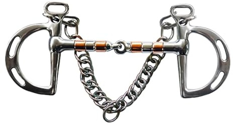 Pferdegebiss Trense Gebiss Pferdeknebel Gebiss mit Kinnhaken Kette für Reitpferde Maultiere, 12.7 cm