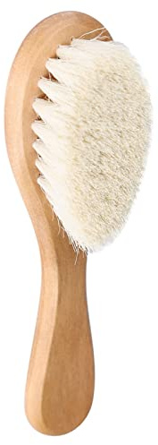 Weiche Babybürste aus Natürlichem Ziegenhaar, Hergestellt aus Hochwertigem Material für eine Sichere Anwendung, Entwirrt das Haar, Stimuliert die Kopfhaut, Erhöht die