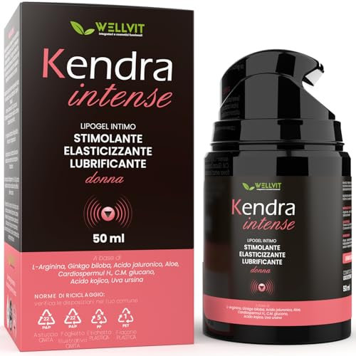 KENDRA INTENSE - Lubrificante Sessuale Intimo Gel Stimolante Clitoride Femminile Intenso, Ingredienti Naturali Selezionati per un Ottimo Eccitante Sessuale per Donna, Wellvit Made in Italy(50ml)