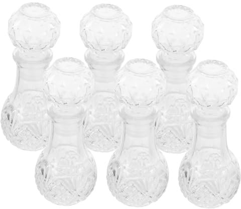 Alipis 6 Pcs 50ml Decantador de Vino de Vidrio con Tapon, Decantador Creativo para Cava, Whisky, Licor, Adecuado para Cenas y Fiestas