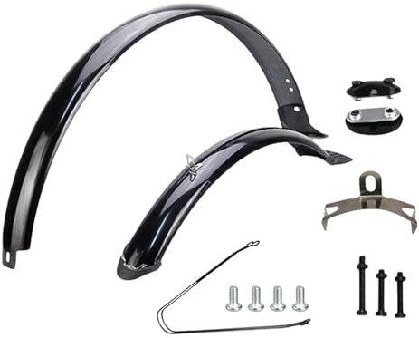 XYLRSMH Face Fender Bike Front Rear Fenders 26 inch Practical Lightweight Bike Mudguards for Biking Accessories Riding Mountain Bikes Fittings Bicycle Mudguards(Black Brace)