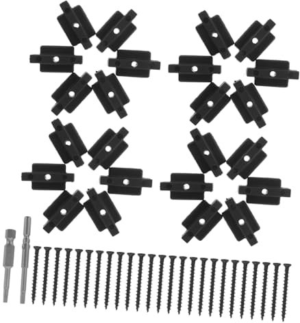 Fixation pour Lames de Terrasse Composites 1 Set Nylon Noir