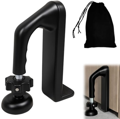 Türstopper Alarm, Einbruchschutz Türstopper, Portable Door Lock Alarm Boden Ohne Bohren, Einstellbares Türblocker, für den Persönlichen Schutz von Heimhotels und Reisen, Schwarz