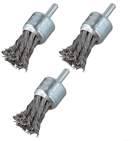 3 Pack Knotted Wire Wheels Brush - 25Mm Twisted-Wire End Brush For Drill - Duty Power Wires Brushes - For Derusting/Paint Removal/Deburring