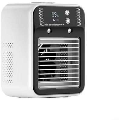 Mini Portable Air Conditioning Fan with Humidifier Function Desktop Water Cooling Fan 2 Speed Settings 3000mAh Battery Rechargeable Misting Fan for Home Office Dorm Room Whisper Quiet