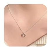 Meteorstarry Halskette Damen Silber 925/14K,Silberkette Halsreif mit Kreis Anhänger,Personalisierte Boho Wasserfester Schmuck Ketten Necklace Jewellery für Frauen Freundin Mädchen