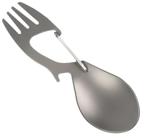 GANAZONO Cuillère-fourchette De Camping Titane Avec Ouvre-bouteille Ustensile Combiné Pour Randonnée Et Pique-