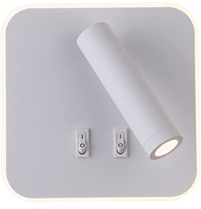 WGFJKI Spotlight a Parete a LED Jadsssox 330 ° a Parete Regolabile con Padella Lampada di Lettura del Letto, riflettore Girevole a Parete Quadrata, Decorazioni del soggio