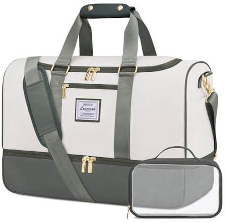 LOVEVOOK Reisetasche Handgepäck, 50L Groß Weekender Travel Duffle Carry on Bag mit Kulturtasche, Schuhfach & Nassfach, Wasserdicht Sporttasche Strandtasche, Tasche für Urlaub Flugzeug Camping