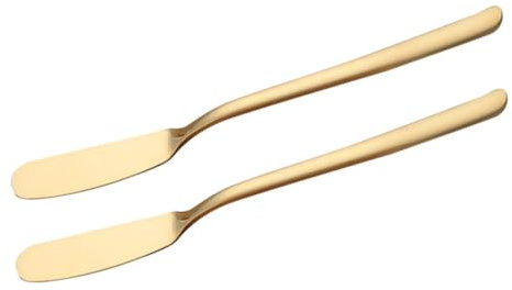 LOEFLIFA 2 pièces Couteaux à Beurre Acier Inoxydable Trancheurs Fromage Multifonctions Épandeurs Crème et Beurre Ustensiles de Cuisine Résistants Rouille Design Élégant pour Usage