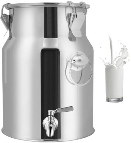 Cubo De Acero Inoxidable Con Grifo Lechera Acero Inoxidable Grande Bidones for Transporte/cubo for Vino Resistente Jarra Barril Aceite,Capacity-5L
