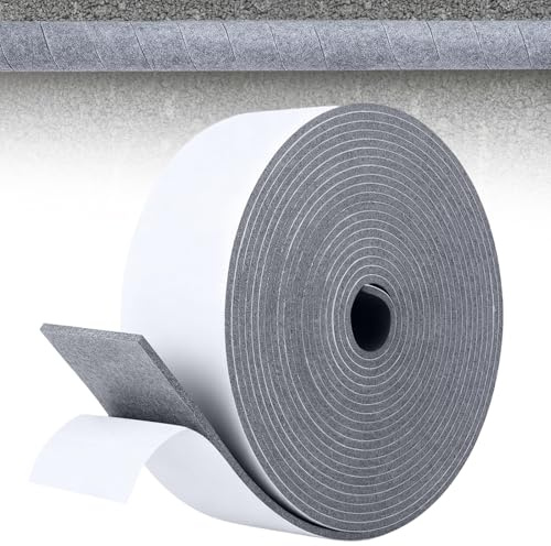 6 cm x 5 m - Isolation des tuyaux d'extérieur - Gris - Autocollant - En feutre - Isolation des tuyaux de chauffage - Haute densité - Avec autocollant