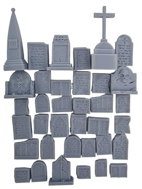 36 Piece Gravestone Set - 3D Printed Fantasy Terrain Scenery For Tabletop Wargaming, RPGs & Dioramas