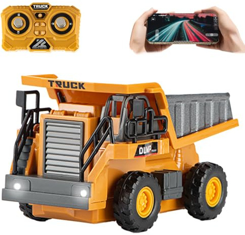 Ledovan Ferngesteuerter Muldenkipper für Kinder, 1:64 RC Kipper Kipplaster mit Licht und Soundeffekten, 2.4 Ghz Kipper Dumper, Geschenke für Kinder