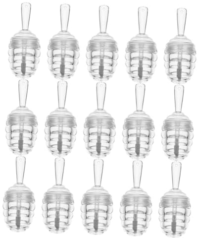 HAMPPLIES Lot de 15 Tubes de Gloss à Lèvres Rechargeables Forme Pot Miel Transparent 5 Ml en Plastique, Flacon DIY pour Maquillage, Voyage et Soin des Lèvres