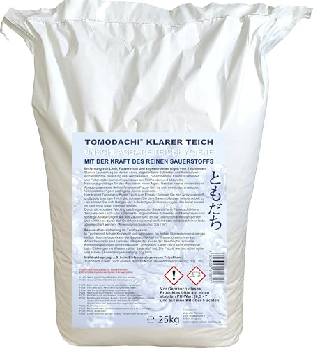25kg Sack Aktivsauerstoff Teichhygiene Teichreinigung mit der Kraft des reinen Sauerstoffs Tomodachi Klarer Teich wirkt blitzschnell und effektiv