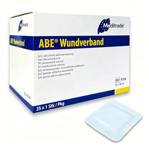 HansaGT Medical 25 Stück Wundpflaster Steril 25 cm X 10 cm, Steriler Wundverband Pflaster Sensitiv Saugstark & Hautfreundlich, Akute Wundversorgung Und Postoperatives Pflaster