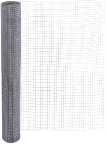 Volierendraht Verzinkt Maschenweite 12x12mm 4-Eck verzinkter Stahl Drahtgitter (10m, 0,70mm)