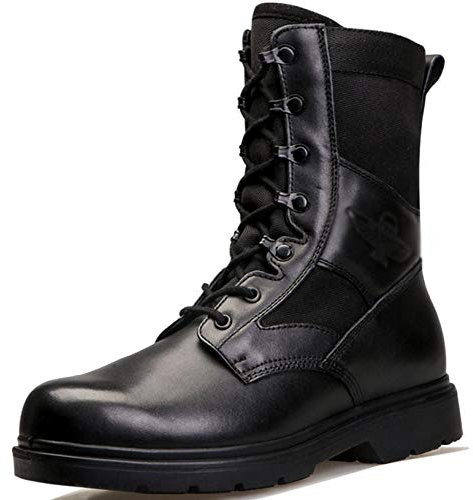 FCBDXN Uomo Paracadutisti Stivali Forze Speciali Esercito Polizia Combattimenti Militari Desert Armed Tactics Lace-up Calzature Comode Escursioni All'aperto,Black-40