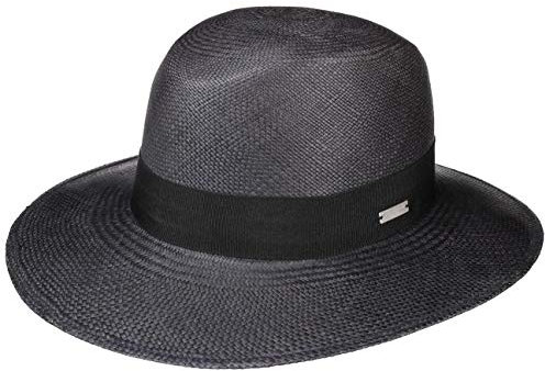 Seeberger Panama Bogart Damenhut Panamahut Bogarthut Strohhut Sommerhut Sonnenhut (One Size - dunkelblau)