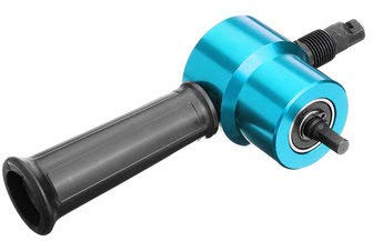 TuToy Doppelkopf Blechschneiden Knabber Bohrer Aufsatz Metall Cutter Tool mit Koffer Rot Gold Blau - Blau