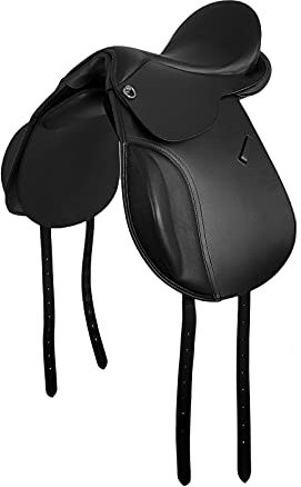 A&M Reitsport Baumloser VSD Sattel Boston aus Büffelleder Schwarz, Größe:18 Zoll