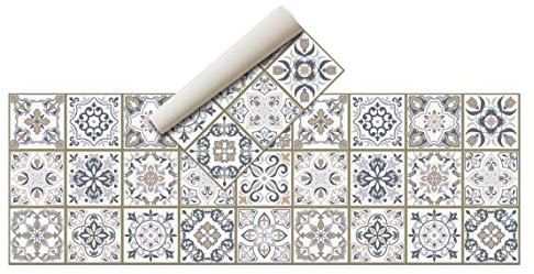 Alfombras Vinilicas para el Hogar 180 x 60 - Alfombra Vinilica Cocina Resistente y Antitropiezos - Alfombra Cocina Lavable Antideslizante para Interior/Exterior - Alfombras de Vinilo Esponjosas