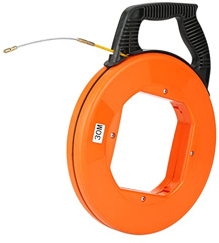 EVTSCAN-30m Non-Conductive Fiberglass Fish Tape in Reel Wire Pulling Tool Electrical Cable Puller