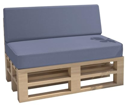 chilly pilley Palettenkissen Gartenkissen Wasserdicht Palettenauflage Palettenpolster Indoor Outdoor Waschbar Abnehmbar Sitzkissen Rückenkissen (2er Set, Taubenblau)