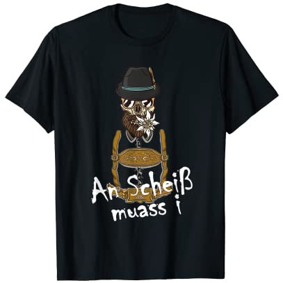 Tracht Bayerisch Totenkopf Mei Skull Bayern Servus Tiroler T-Shirt