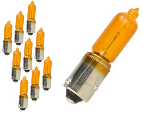 CARALL 10 Stück Halogenlampen 12 V für Auto (H21 BAW9s HY21W 12V 21W Amber)