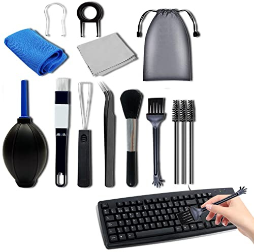 Aelevate Kit de limpieza para laptop, extractor de teclas multiuso, herramienta de limpieza de teclado mecánico, kit de limpieza compatible con laptop/PC/computadora/teclado/portátil/cámara/teléfono
