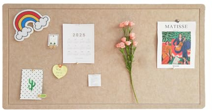 Foldable Large Felt Bulletin Board - 36'' x 18'', Decorative Picture Framed Display Board with 35 Rose Pins for School, Home, Kitchen & Office Walls